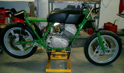 Brian's RD400 Project Cafe Racer with motor installed