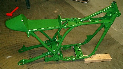 Brian's RD400 Project Cafe Racer Powder coated frame