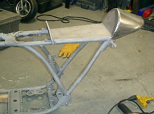 Brian's RD400 Project Cafe Racer Finished Seat Welding 2