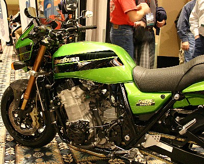 ZRX Kawasaki with a Suzuki GSX1300R Hayabusa Engine Left Side Rear